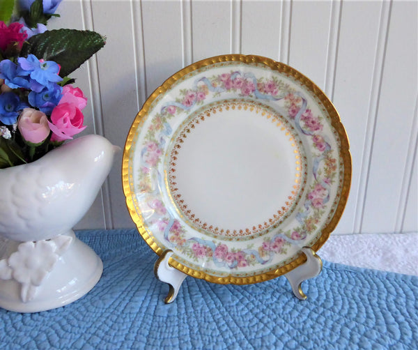 Limoges antique dish hot vintage platter floral roses