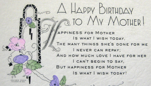 To My Mom Gift Card for Birthday. Message Birthday Mom Card 