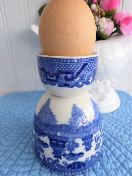 Blue willow egg outlet cups