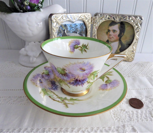 Bone China Scottish Thistle Mug & Teabag Holder