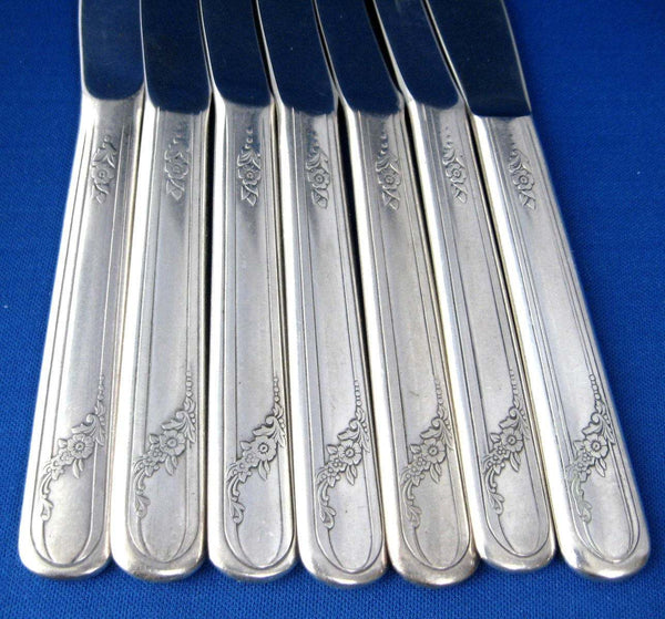 Oneida Queen Bess Table Knives Set Of 6 And 1 Elegant 1950s Floral Sil –  Antiques And Teacups