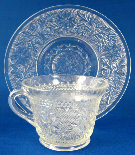 Vintage Indiana Glass Sandwich Clear Pitcher/depression Glass