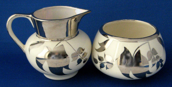 Silver Luster Creamer and Sugar Basin 1940s Lancaster Sandland England –  Antiques And Teacups