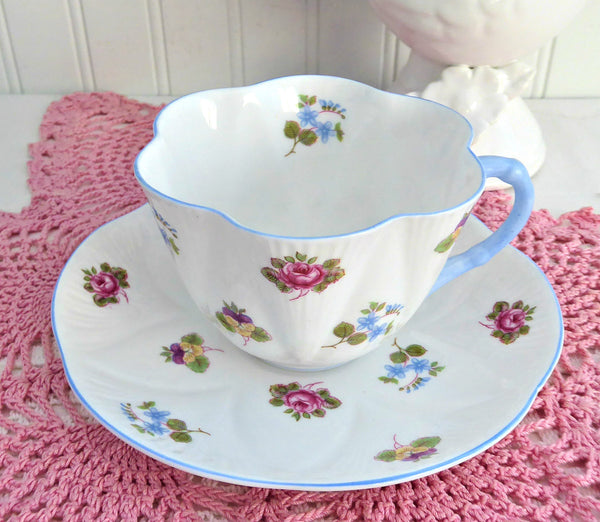 Shelley Dainty Shape Rose-Pansy-Forget Me Not Cup And Saucer