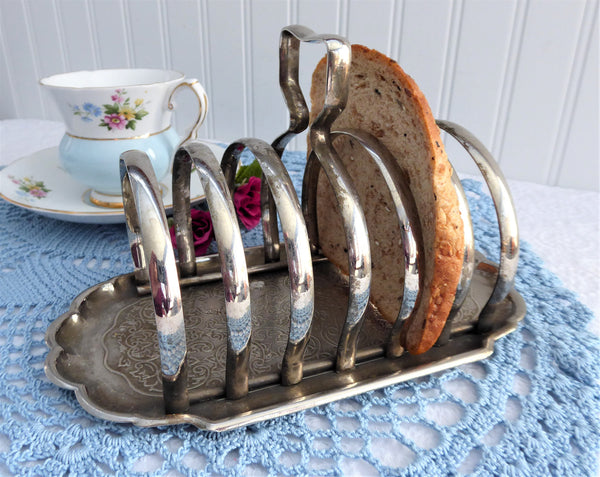 Vintage Silver Plate 4-Slice Triangular Toast Rack – KRB