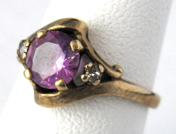 Estate 10kt good Pink Topaz Ring