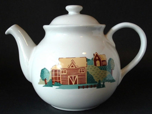 Teapot Corelle Coordinates Farm Landscape Large Tea Pot Barn Fields 19 Antiques And Teacups