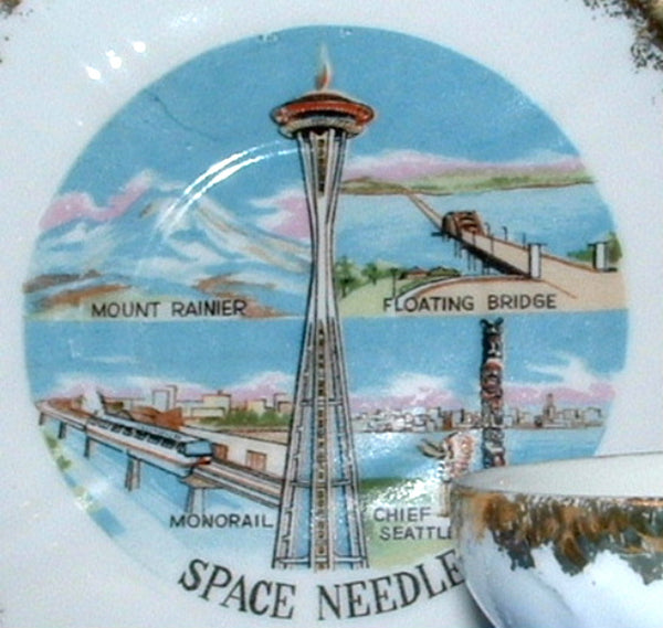 Seattle Space Needle Souvenir Cup and Saucer 1960s World's Fair – Antiques  And Teacups