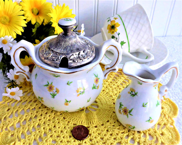 Fabulous Vintage Yellow Daisy top Johnscl Brothers, Coffee Pot, Made in England