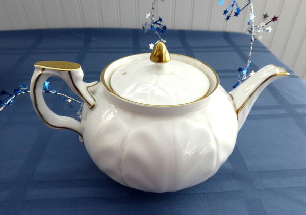 Hot Water Pot Aynsley Golden Crocus Chocolate Pitcher Teapot White