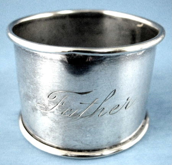 Sterling silver napkin rings on sale engraved