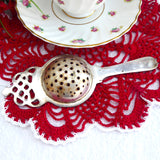 Vintage English Tea Strainer Fancy Top Vintage Silver Plate 1920 1930s