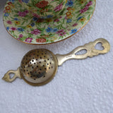 Tea Strainer Pierced Heart Handle Vintage 1920-1930s England EPNS