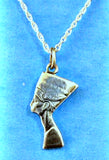 Necklace Egyptian Sterling Silver Nefertiti Pendant Chain King Tut Exhibit 1974