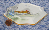 Tea Tile Shelley England Cottage 2 Trivet Tea Tile Angled Art Deco Thatched Cottage - Antiques And Teacups - 3