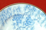 Teacup Trio Teal Transferware Cup Saucer Plate England Blue And White Grainger 1880s