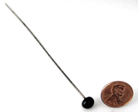 Hatpin Black Glass Ball English Mourning Long Hat Pin Edwardian Victor –  Antiques And Teacups