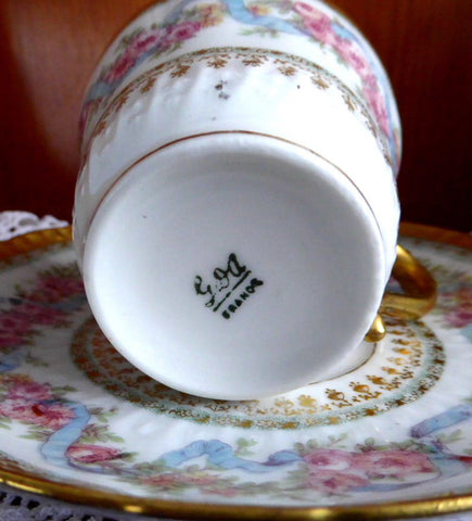 6 Antique Haviland Limoges Demitasse Cups & Saucers, Elegant Gilding (item  #1465266)