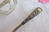 Oval Salt Spoon Mustard Pretty Embossed Silver Plate 1920s Fancy Handle No Mono