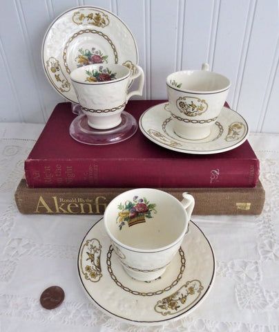 Set 3 Birds Spode Copeland Demi Cups And Saucers Birds Creamware 1918 –  Antiques And Teacups