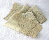 Gorgeous Placemats Hand Made Set of 5 Ecru Lace Net Openwork 1920s