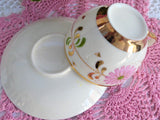 Pink Daisy Cup And Saucer Luster Floral 1920s Staffordshire England