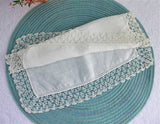 White Irish Linen Handkerchief 1920s Hand Made Thread Lace Trim Hanky