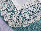 White Irish Linen Handkerchief 1920s Hand Made Thread Lace Trim Hanky