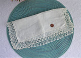 White Irish Linen Handkerchief 1920s Hand Made Thread Lace Trim Hanky