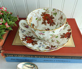 Floral Cup and Saucer Hand Colored Enamel 1928-1938 Radfords England Chintz