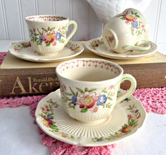 Rare Royal Doulton Trio, Gaffer pattern, Made in England in the 1920s, consisting newest of a plate and cup and saucer, British china,