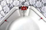 Shelley Red Daisy 3 Side Plates Bread Queen Anne Square Art Deco Plate 1930s