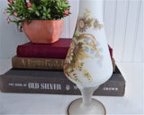 Vase Frosted Art Glass Autumn Floral Swirl Applied Base Retro 1960s