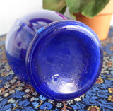 Cobalt Blue Glass Vase 1940s Art Deco Paneled Bud Vase Vintage Art Glass Mold Blown