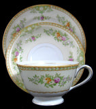 Occupied Japan Cup Saucer Plate Teacup Trio Pretty Floral 1945-1952 Yazaka