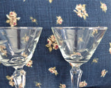 Etched 6 Sherry Glasses Crystal Stemware Leaves 1950s Wine Elegant Fancy Tea