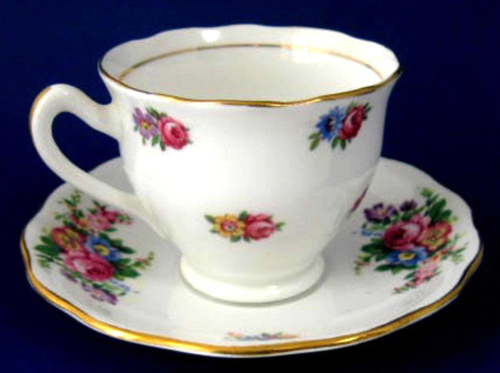 Cup and Saucer Colclough Rosebuds Floral Sprays Demitasse 1950s ...