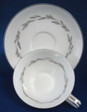 Cup And Saucer Noritake Graywood Gray And Platinum Leaves Retro