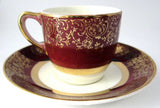 Cup And Saucer Salem Aristocrat Red Gold Overlay Demi After Dinner Coffee