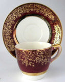 Cup And Saucer Salem Aristocrat Red Gold Overlay Demi After Dinner Coffee