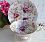 Lush Roses Cup And Saucer 1950s Schumann Arzberg Bavaria Germany