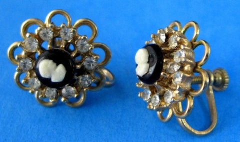 Vintage Circa 1970s Antique Inspired Shell Cameo Screw Back Earrings –  Imperial Jewellery