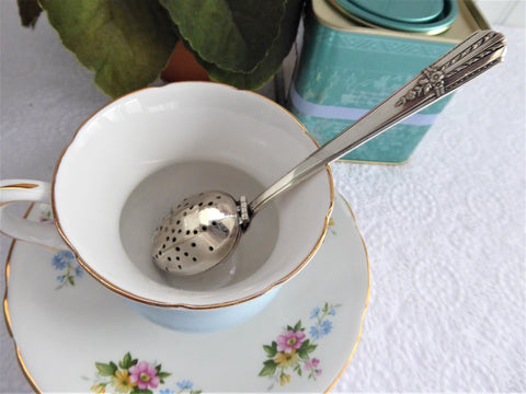 Vintage Silverplate Tea Infuser Steeper Strainer Spoon