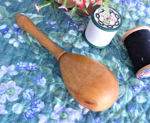 Vintage Sock Darning Handled Egg Wood Darner 1950 Sewing Tool Fruitwoo –  Antiques And Teacups