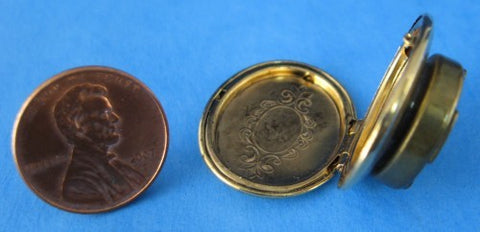 Locket Button Cover Gold Filled Novelty Opens Covers Button 1960s