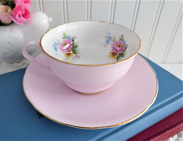 Lovely Pink Cup And Saucer Floral Interior 1960s Royal Stafford Englan ...