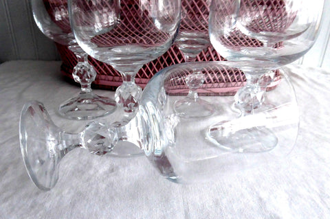 Bohemia Crystal 6 Water Goblets Glasses Lead Crystal Claudia Faceted B –  Antiques And Teacups