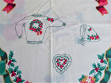 Cut And Sew Christmas Panel Appliques Wamsutta Wreath Roses Holly 1 Panel