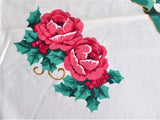 Cut And Sew Christmas Panel Appliques Wamsutta Wreath Roses Holly 1 Panel