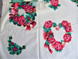 Cut And Sew Christmas Panel Appliques Wamsutta Wreath Roses Holly 1 Panel